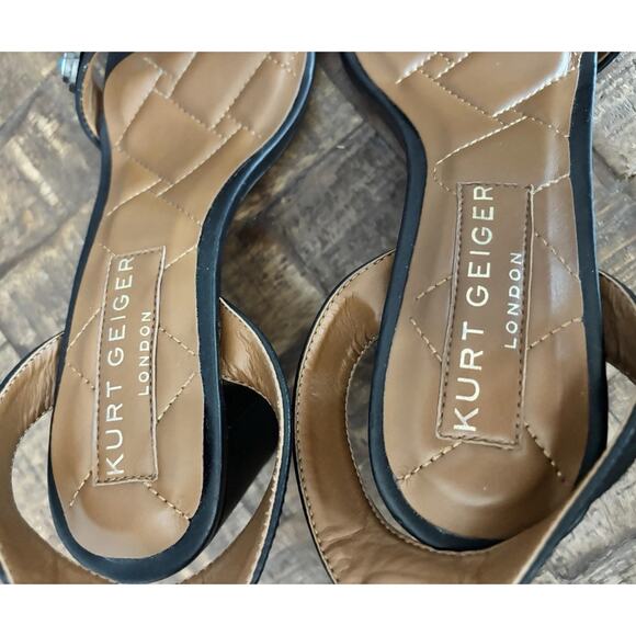 Kurt Geiger London Octavia Black Leather colorful Jeweled Block heel Size 8 - Picture 4 of 16